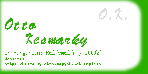 otto kesmarky business card